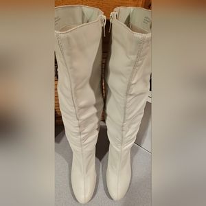 Bella-Vita Woman's Knee High Boots, dress heel, color:white size: 10W